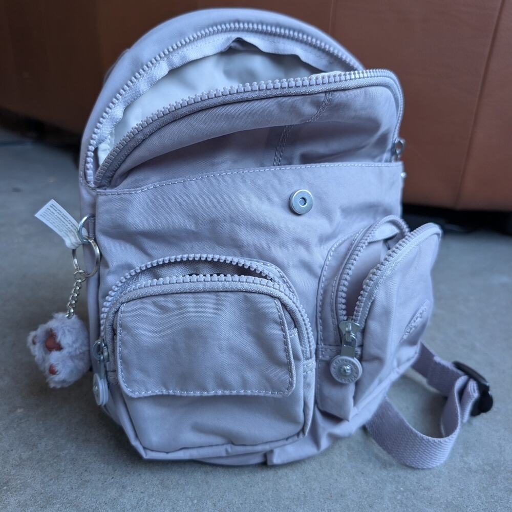 KIPLING Lovebug Mini Backpack Monkey Keychain Dov… - image 8